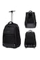 Rolling Laptop Backpack with Telescopic Handle, Waterproof Business Travel Bag,