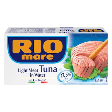Rio Mare Light Meat Tuna in Water, 160g Pack of 2