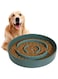 Havniva 8.2inch Ceramic Slow Feeder Dog Bowl for Medium and Large Breed, Puzzle Dog Food Dish, Anti-Gulping, Pet Slow Feeder, Stop Bloat, Preventing Choking (Single Bowl-Dark Green)