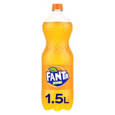 Fanta Orange Carbonated Soft Drink PET Bottle, 1.5L