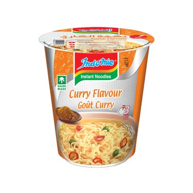 Indomie Gout Curry Flavour with Seasoning Powder and Sauce Instant Cup Noodles, 60g