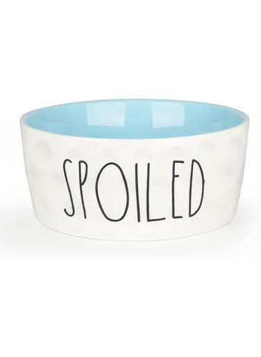 WoofinPets 30OZ Ceramic Dog Bowl - 6'' Extra Large Food Water Dog Bowl, Heavy Duty Non-Slip Dog Dish for Medium Dogs, Food Grade Porcelain Pet Feeder Bowl, Microwave &amp; Dishwasher Safe, Blue