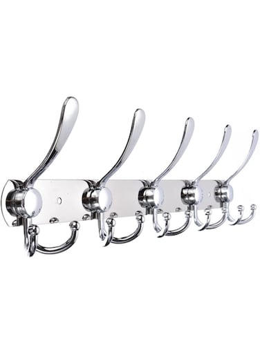 SKEIDO Stainless Steel 5-Wall Coat Rack Wall Mounted Hooks Door Holder Hook Wall Mounted Hanger for Bathroom Bedroom Organizer Hanger