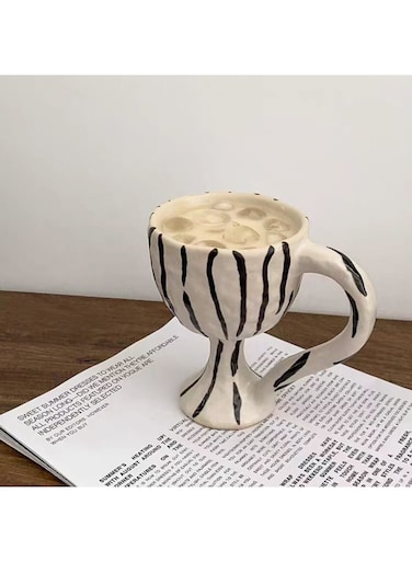 Ceramic Coffee Cup with Handle, 11oz/300ml Novelty Latte Cup, Original Zebra Design Milk Tea Cup Kiln Glazing Process Suitable for Office and Home, Handemake Idea Gift for Friends Colleagues Family