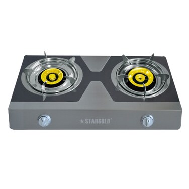 STARGOLD Gas Stove 2 Burners Stainless Steel Table Top Cooker