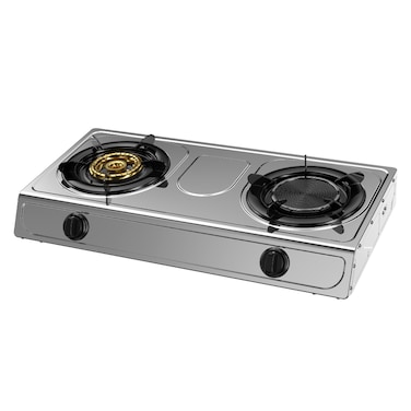 STARHOME Gas Stove 2 Burners Stainless Steel Auto Ignition Table Top Cooker