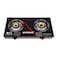 STARLIFE Automatic Ignition Stainless Steel Glass Body 2 Burner Gas Stove