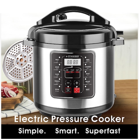 STARGOLD Smart Pressure Cooker Touch Program Instant Cooking Pot 6 L Capacity 1000 W 10 in 1