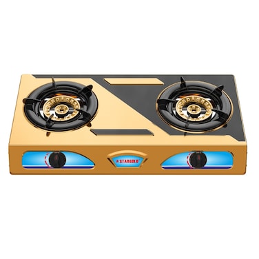 STARGOLD Gas Stove 2 Burners Stainless Steel Table Top Cooker Piezo Ignition