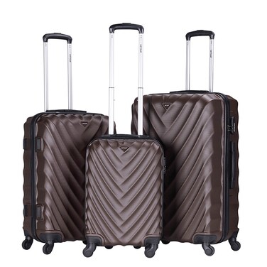 VIPTOUR ABS Hardside 3Pcs Trolley Luggage Set Spinner Wheels With Number Lock 20/24/28 Inches, VT-A391