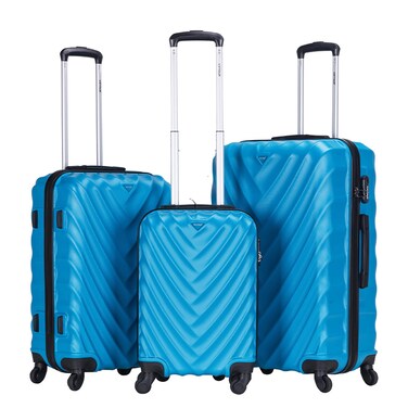 VIPTOUR ABS Hardside 3Pcs Trolley Luggage Set Spinner Wheels With Number Lock 20/24/28 Inches, VT-A391