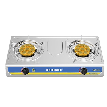 STARGOLD Gas Stove 2 Burners Stainless Steel Table Top Cooker, SG-1131