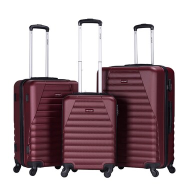 VIPTOUR ABS Hardside 3Pcs Trolley Luggage Set Spinner Wheels With Number Lock 20/24/28 Inches, VT-A392