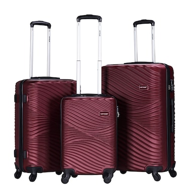 VIPTOUR ABS Hardside 3Pcs Trolley Luggage Set Spinner Wheels With Number Lock 20/24/28 Inches, VT-A393