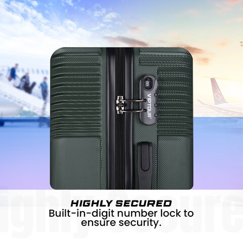 VIPTOUR ABS Hardside 3Pcs Trolley Luggage Set Spinner Wheels With Number Lock 20/24/28 Inches, VT-A394