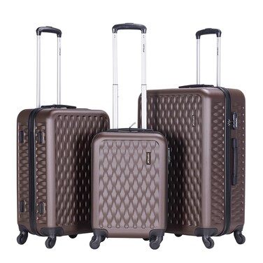 VIPTOUR Luggage 3Pcs ABS Hardside Trolley Set Spinner Wheels With Number Lock 20/24/28 Inches, VT-A395