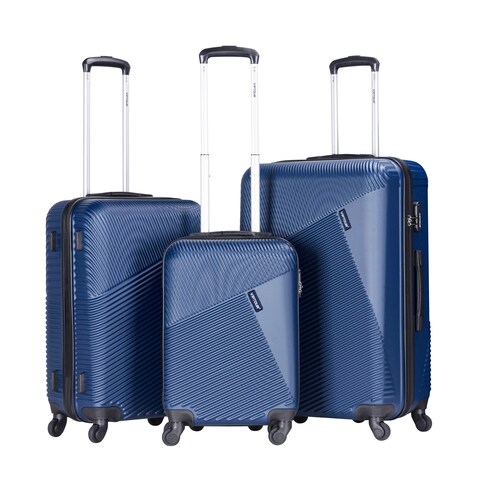 VIPTOUR ABS Hardside 3Pcs Trolley Luggage Set Spinner Wheels With Number Lock 20/24/28 Inches