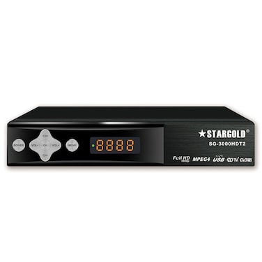 STARGOLD Full HD Digital Satellite Receiver, MPEG4 &amp; DVB-T2 Support, Optional DC Function, SG-3000HDT2