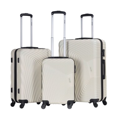 VIPTOUR ABS Hardside 3Pcs Trolley Luggage Set Spinner Wheels With Number Lock 20/24/28 Inches