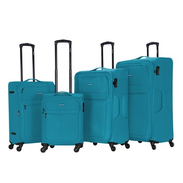 VIPTOUR VIPTOUR Set of 4 Light Weight Polyester Jacqard Trolley Luggage With Number Lock 20/24/28/32 Inches