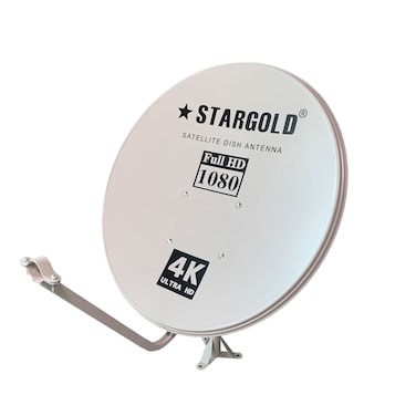 STARGOLD Satellite Tv Antenna 65cm 4k Dish Antenna For Satellite Tv KU-band Gain 12.5 GHz - 36.67 dBi, Short Axle 60cm/ Long Axle