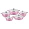 STARGOLD 10 PCS Cookware Set  Lid Non-Stick &lrm;Aluminum Cookware Set With Marble Coating Glass