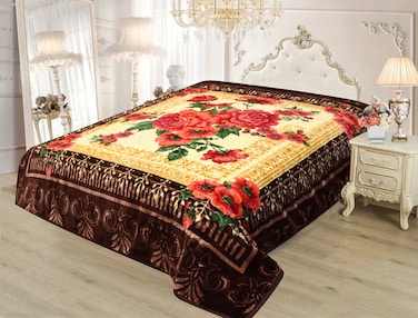 STARLIFE Double Ply Premium Korea Quality Blanket Made by 100% Polyester SPUN YARN Obtained From Virgin Polyester Which is Suitable For Winter And Rainy Season 220*240CM, SL-BL4402