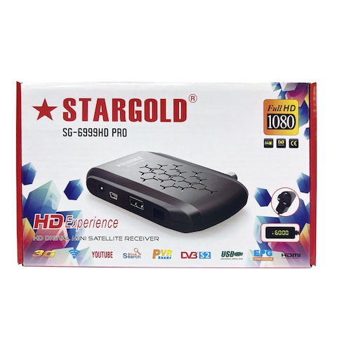 STARGOLD Full HD Digital Mini Satellite Receiver, 1080p, DVB-S/DVB-S2, MPEG-II/MPEG-IV/H.264, USB 2.0, Multi-Language Support, Electronic Program Guide