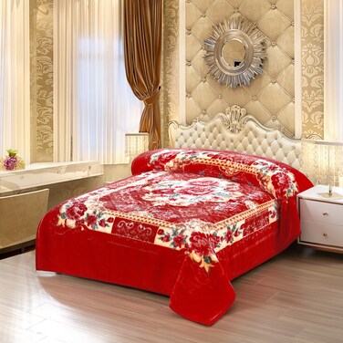 STARLIFE 2 Ply Raschel Premium Quality Blanket 220CM &times; 240CM 16 LBS, 100% SPUN YARN Virgin Polyester Materials, SL-BL5514
