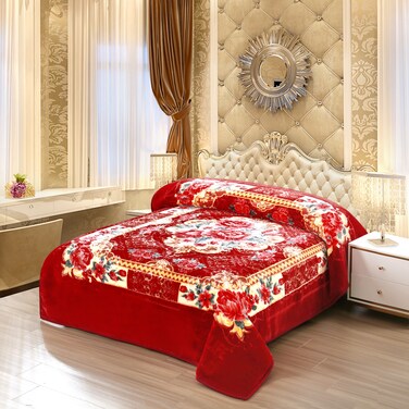 STARLIFE 2 Ply Raschel Premium Quality Blanket 220CM &times; 240CM 16 LBS, 100% SPUN YARN Virgin Polyester Materials, SL-BL5514