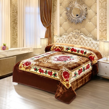 STARLIFE 2 Ply Raschel Premium Quality Blanket 220CM &times; 240CM 16 LBS, 100% SPUN YARN Virgin Polyester Materials, SL-BL5514