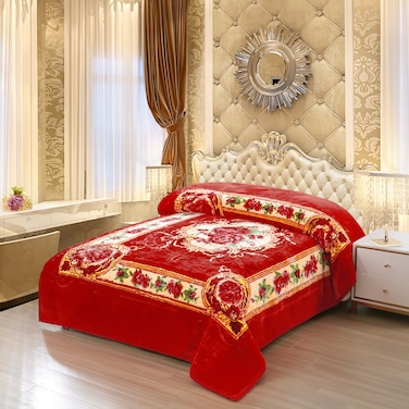 STARLIFE 2 Ply Raschel Premium Quality Blanket 220CM &times; 240CM 16 LBS, 100% SPUN YARN Virgin Polyester Materials, SL-BL5514