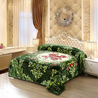 STARLIFE 2 Ply Raschel Premium Quality Blanket 220CM &times; 240CM 14 LBS, 100% SPUN YARN Virgin Polyester Materials, SL-BL5513