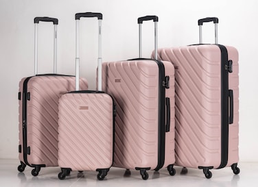 STARGOLD 4 Pack Of Hardside Spinner Number Locked Luggage Trolley 20/24/28/32 Inches, SG-T94D
