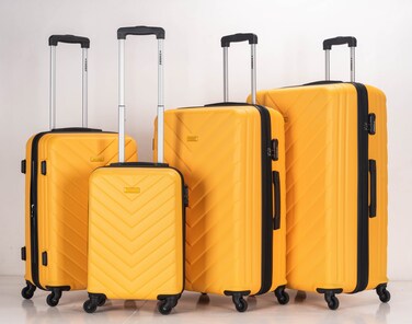 STARGOLD 4 Pack Of Hardside Spinner Number Locked Luggage Trolley 20/24/28/32 Inches, SG-T93D