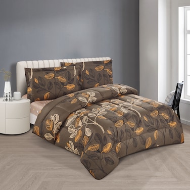 STARGOLD Microfiber Solid 4 Pieces Comforter Set Fitted Sheet, Pillowsham, Comforter 170X230 CM King Size Mattress SG-CP2016