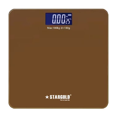 STARGOLD Digital Personal Weighing Scale, 180 KG Capacity, 6mm Tempered Glass, High Precision Sensors, Ultra Thin Design