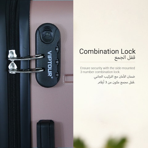 VIPTOUR Luggage Set 3Pcs ABS Trolley Bag Set With Number Lock 20/24/28 Inches