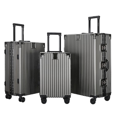 VIPTOUR PC Hard Side Zipperless Luggage Set of 3 PCS TSA Lockable Travel Suitcases 20/25/29 Inches