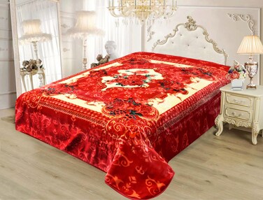 STARLIFE Single Ply Embossed Korea Quality Blanket 11 LBS 100% Polyester Suitable For Winter And Rainy Season 220*240CM, SL-BL4409