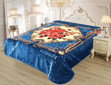 STARLIFE Single Ply Embossed Korea Quality Blanket 12 LBS 100% Polyester Suitable For Winter And Rainy Season 220*240CM, SL-BL4410