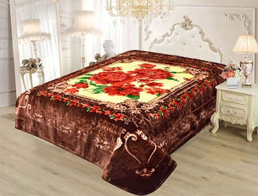 STARLIFE Single Ply Embossed Korea Quality Blanket 16 LBS 100% Polyester Suitable For Winter And Rainy Season 220*240CM, SL-BL4412