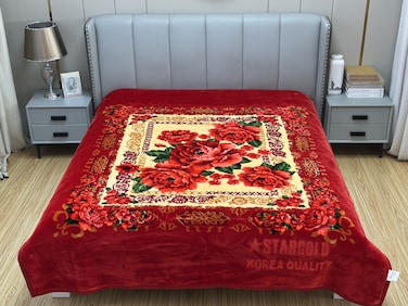 STARGOLD Single Ply Raschel Premium Quality Blanket Two Side Color 220CM &times; 240CM 12 LBS, Polyester Fabric Materials, SG-BL2051