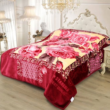 STARGOLD Double Ply Raschel Premium Korea Quality Blanket 220CM &times; 240CM 11 LBS, 100% SPUN YARN Virgin Polyester Which Suitable For Winter And Rainy Season, SG-BL2034