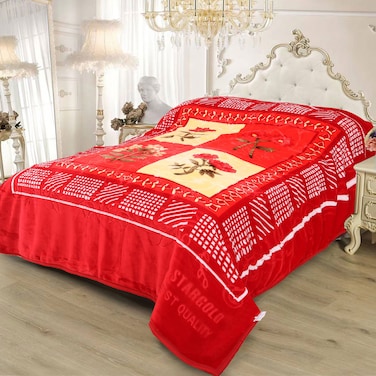 STARGOLD Double Ply Raschel Premium Korea Quality Blanket 220CM &times; 240CM 14 LBS, 100% SPUN YARN Virgin Polyester Which Suitable For Winter And Rainy Season, SG-BL2036