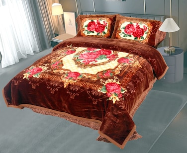 STARGOLD Luxury Raschel Super Soft Blanket Set of 4 Pieces King Size Super Soft Double Ply Set Blanket