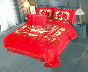 STARGOLD Luxury Raschel Super Soft Blanket Set of 6 Pieces King Size Super Soft Double Ply Set Blanket, SG-BLC60