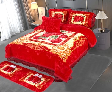 STARGOLD Luxury Raschel Super Soft Blanket Set of 11 Pieces King Size Super Soft Double Ply Set Blanket