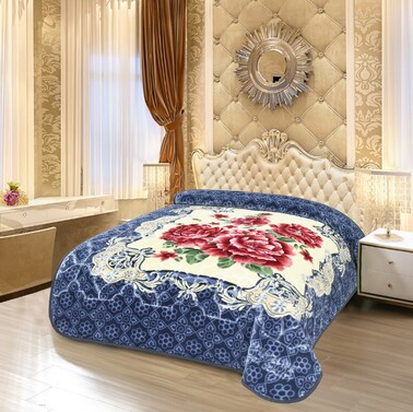 STARLIFE Single Ply Raschel Premium Quality Blanket 160CM &times; 220CM 7 LBS, 100% SPUN YARN Virgin Polyester Materials, SL-BL5510