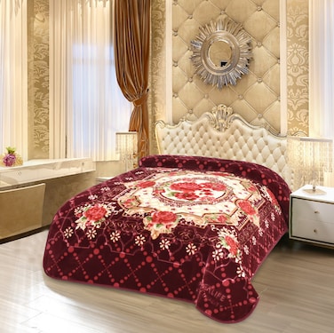 STARLIFE Single Ply Raschel Premium Quality Blanket 160CM &times; 220CM 7 LBS, 100% SPUN YARN Virgin Polyester Materials, SL-BL5510